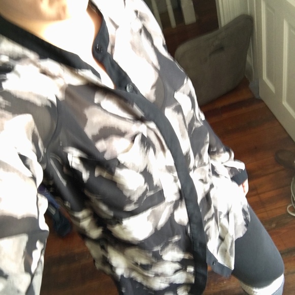 Sheer Mesh, Long Sleeved Button Down Tunic - Picture 3 of 8